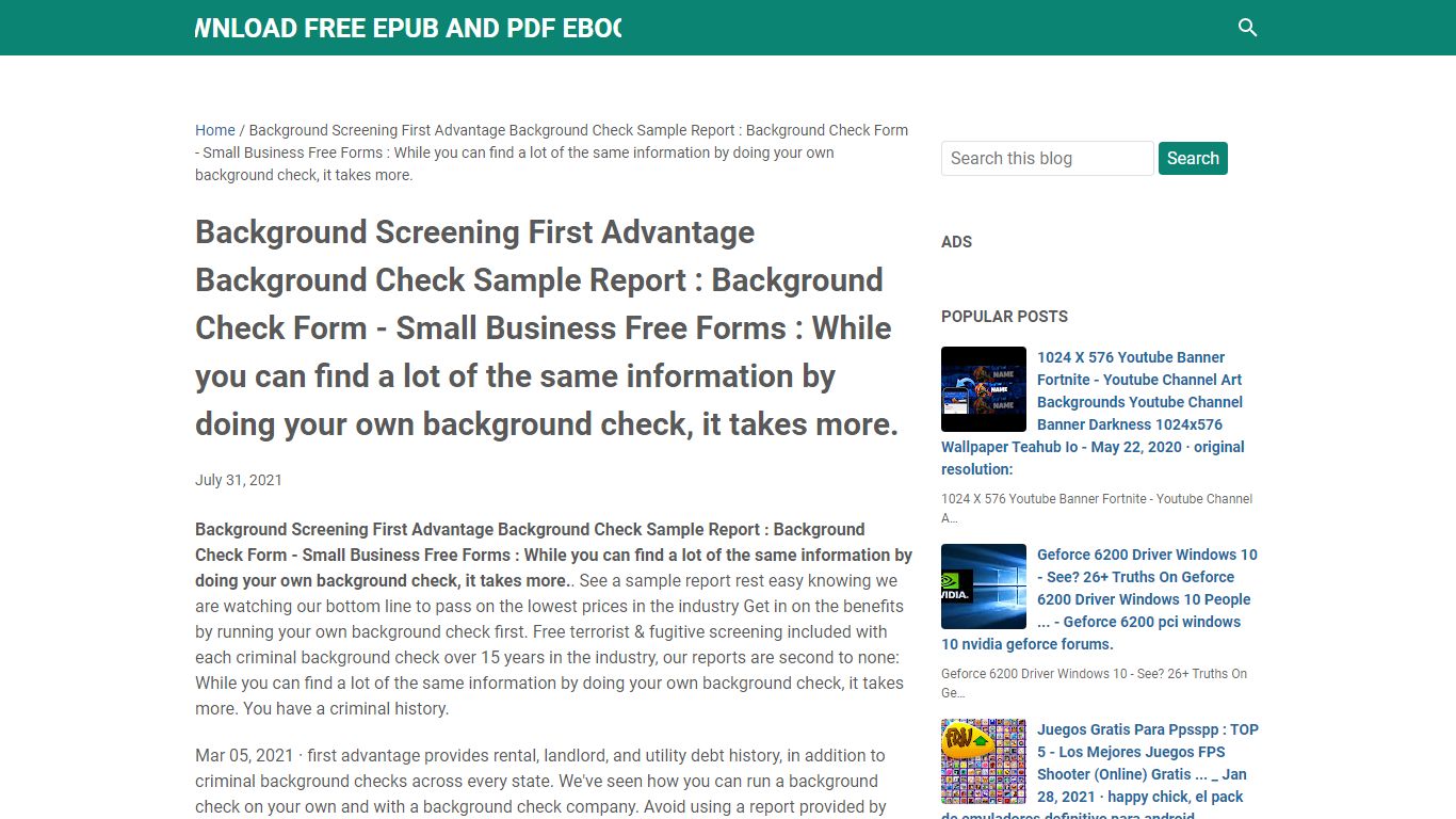 Background Screening First Advantage Background Check Sample Report ...