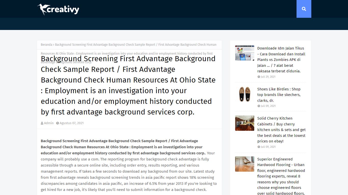 Background Screening First Advantage Background Check Sample Report ...